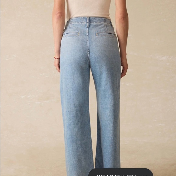 Faherty Women’s Linen Denim Pant Size 29 Summer Seas Wash - Picture 2 of 8